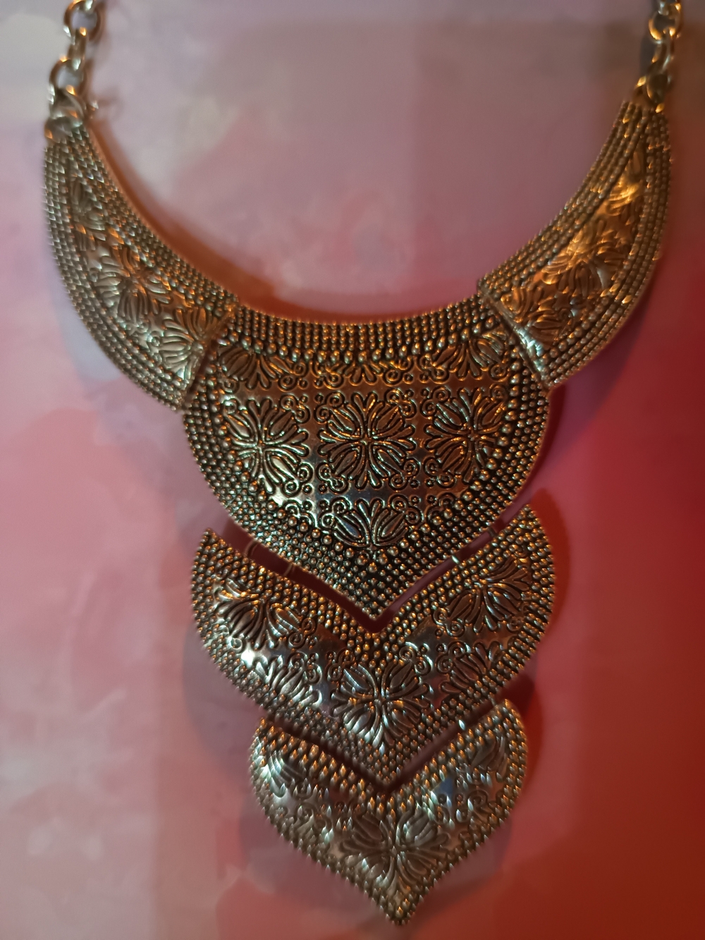 Source Unknown Gold-Tone Floral Layered Bib Necklace